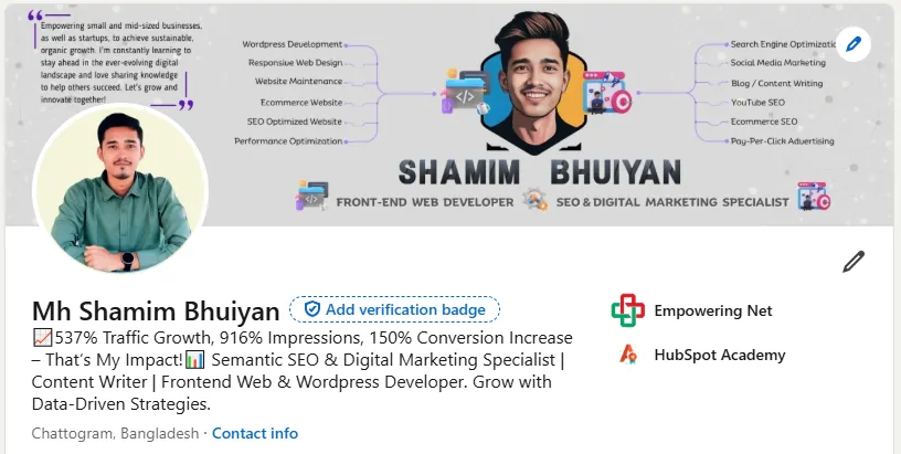 contact mh shamim bhuiyan to discuss how to Build Topical authority and semantic seo